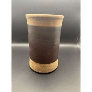MCM VTG West German Ceramic Vase Brown Tones 4x7 Van‎ Daalen